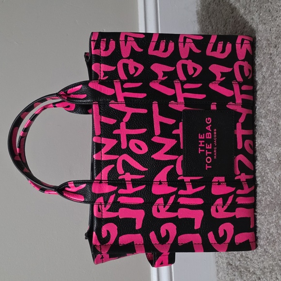 Marc Jacobs Handbags - Marc Jacobs x Stephen Sprouse Black and Hot Pink Graffiti The Tote Bag